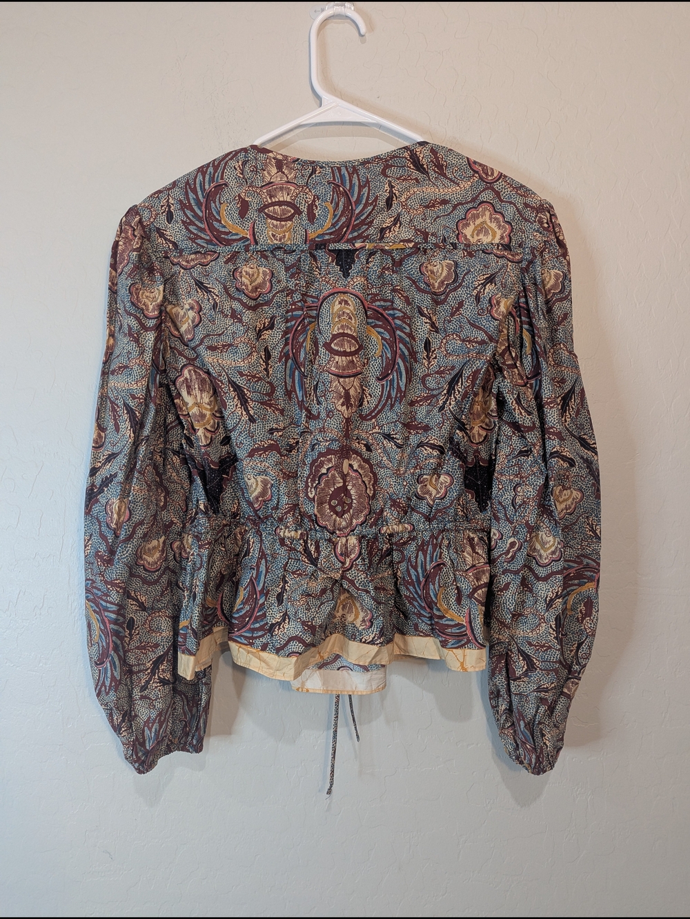 Ulla Johnson Multicolor Floral Print Peplum Blouse - Picture 8 of 8
